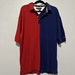Vintage Tommy Hilfiger Polo Shirt Double Sided Rare Mens Sz 2XL Color Block